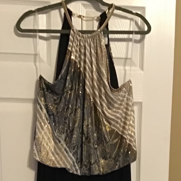 NWT MSK Black and Gold Wide Leg Jumpsuit - Picture 4 of 7